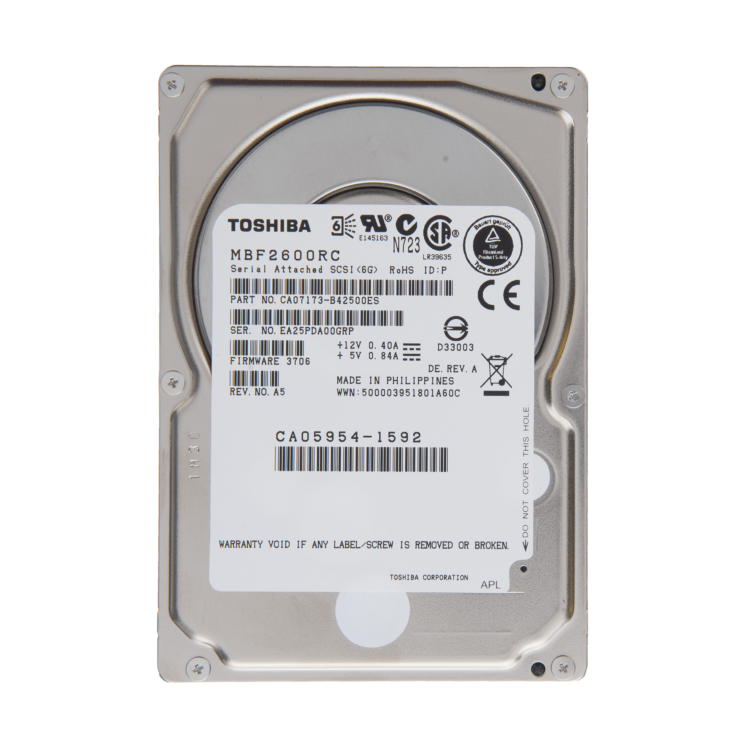 هارددیسک اینترنال توشیبا مدل MBF2600RC ظرفیت 600 گیگابایت