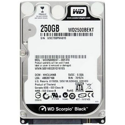 هارددیسک اینترنال وسترن دیجیتال مدل WD2500BEKT ظرفیت 250 گیگابایت