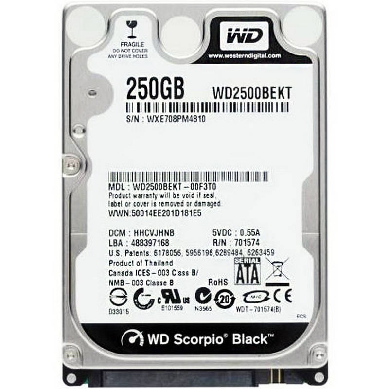 هارددیسک اینترنال وسترن دیجیتال مدل WD2500BEKT ظرفیت 250 گیگابایت