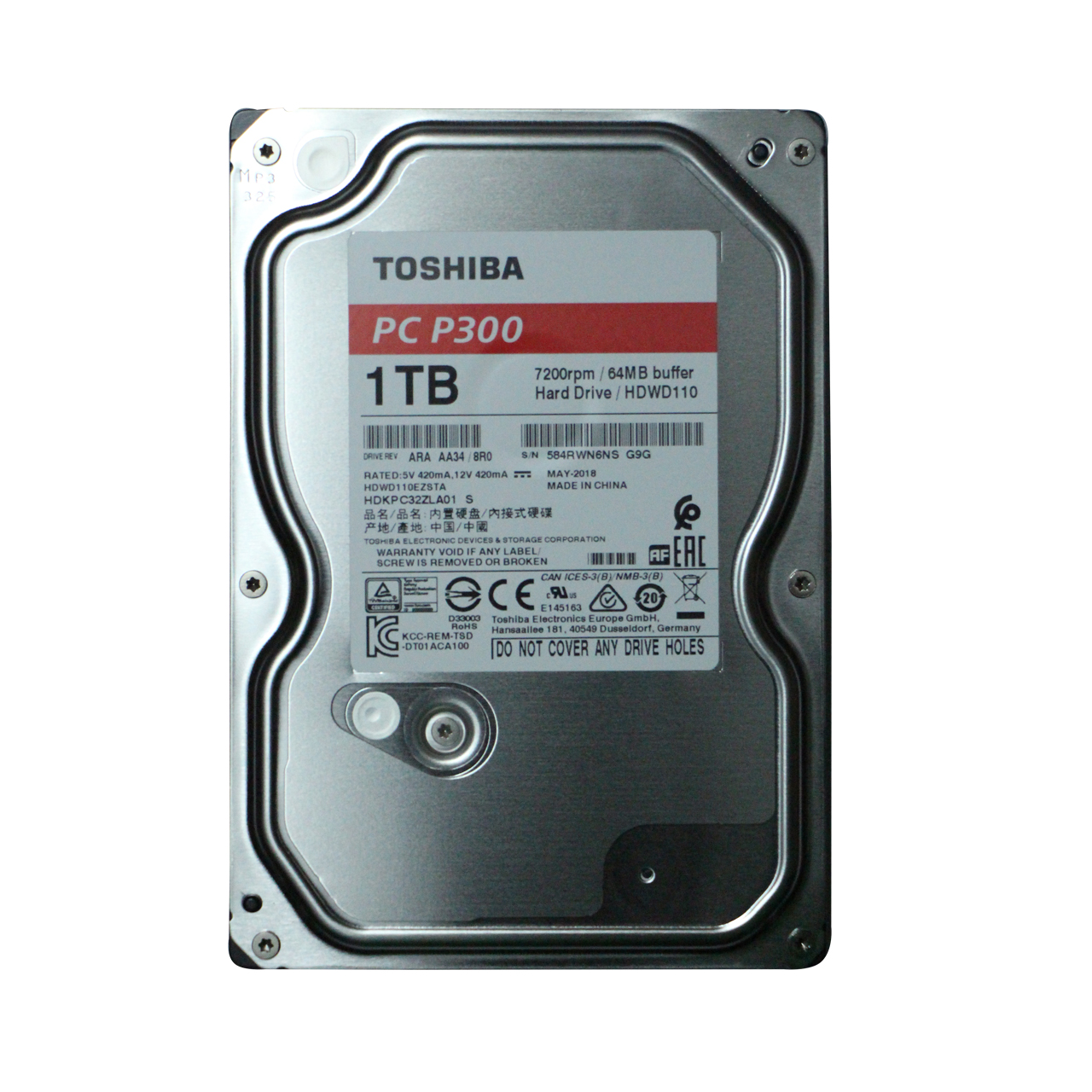 هارددیسک اینترنال توشیبا مدل P300 HDWD110EZSTA ظرفیت 1 ترابایت
