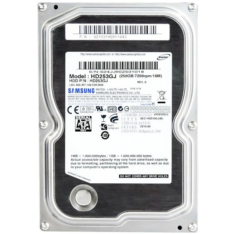 هارد دیسک اینترنال سامسونگ مدل HD253GJ ظرفیت 250 گیگابایت